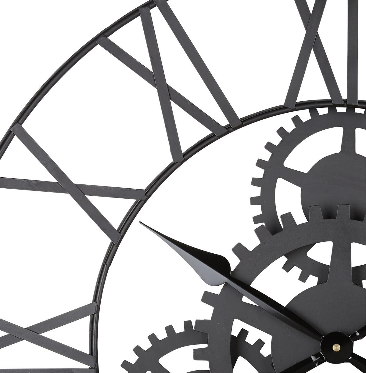 Wanduhr Gears aus Metall Ø ca. 70cm - Schwarz, LIFESTYLE, Metall (70cm) - Mömax