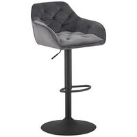 Barhocker Eileen Grau/Schwarz - Schwarz/Grau, Lifestyle, Textil/Metall (53/85-107/54cm) - Mömax