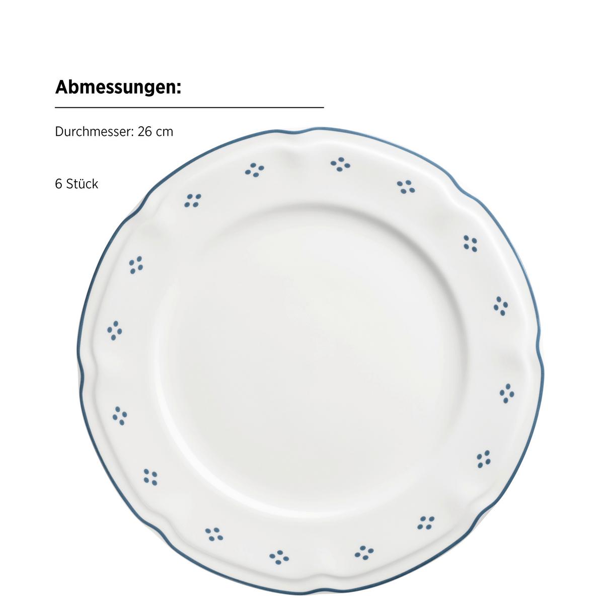 TAFELSERVICE 934140 LOVA TAFELSERVICE - Blau/Weiss, Basics, Keramik - Mäser