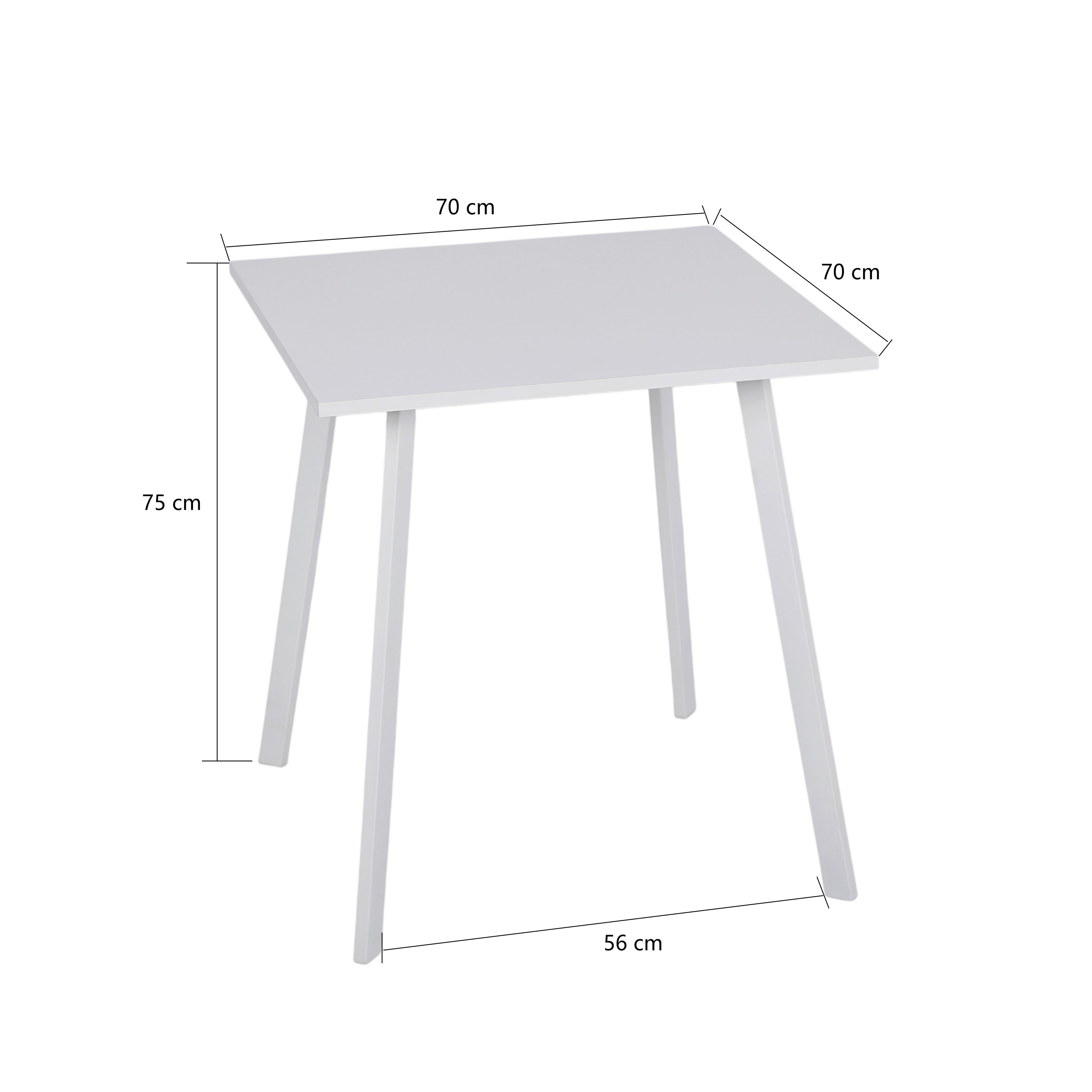 MATBORD EMIL -BASED- - vit, Design, metall/trämaterial (70/75/70cm) - Based