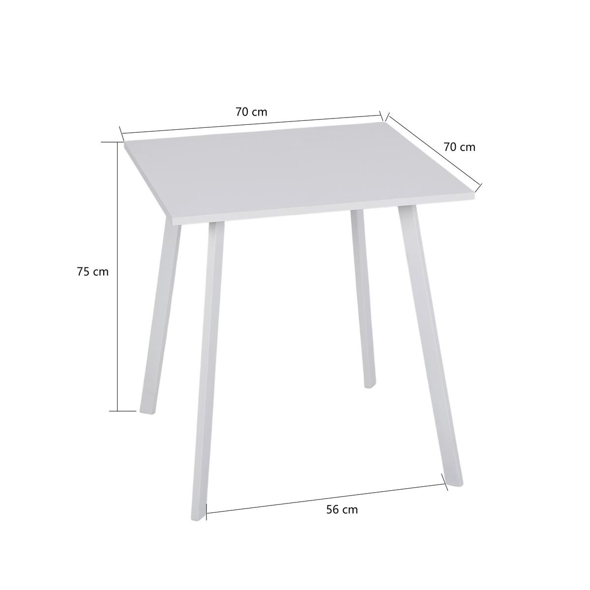 Jedilna Miza Emil -Based- - bela, Design, kovina/leseni material (70/75/70cm) - Based