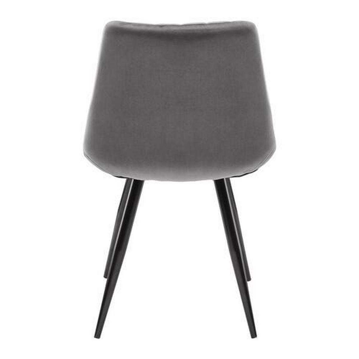 Stuhl Joy Dunkelgrau Samt Gepolstert - Dunkelgrau/Schwarz, MODERN, Holz/Textil (49/82/55cm) - Bessagi Home