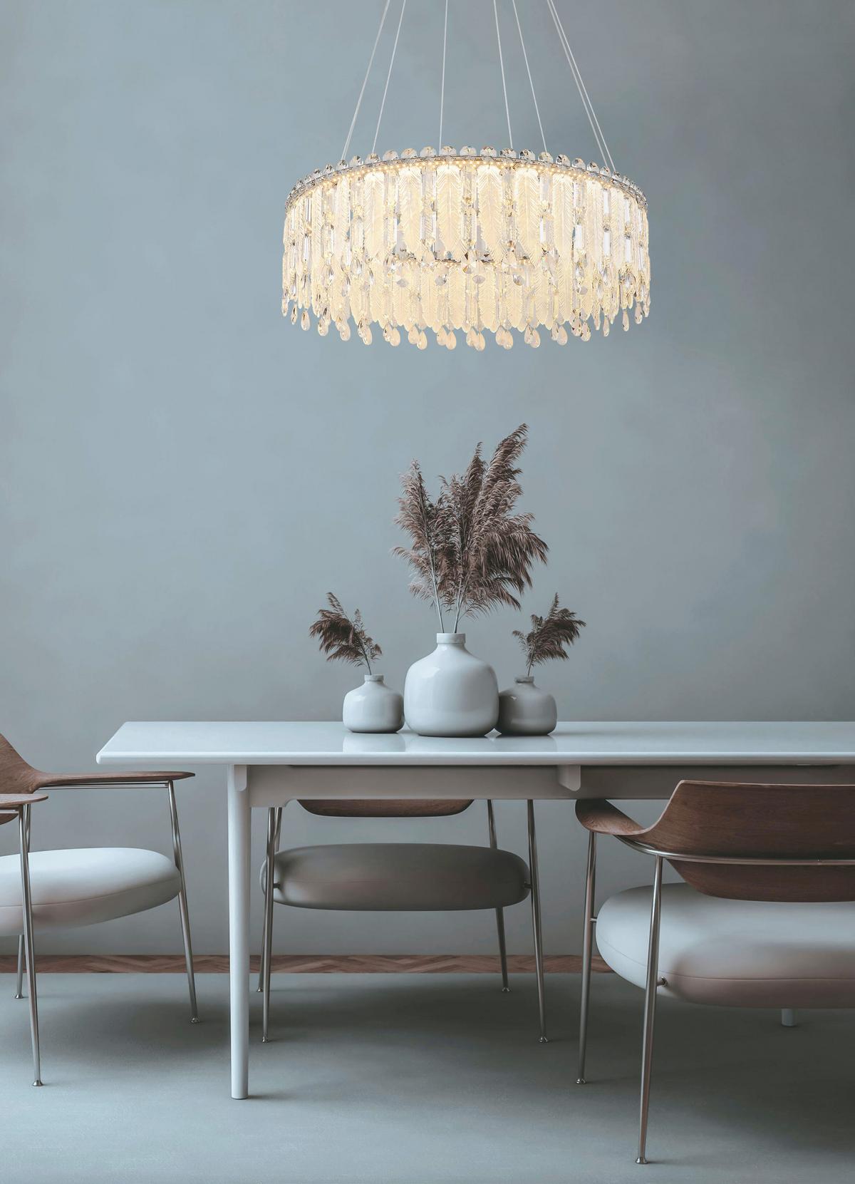 LED-HÄNGELEUCHTE 67176-78 KLUNKA - Klar/Chromfarben, Lifestyle, Glas/Kunststoff (79,5/120cm) - Globo