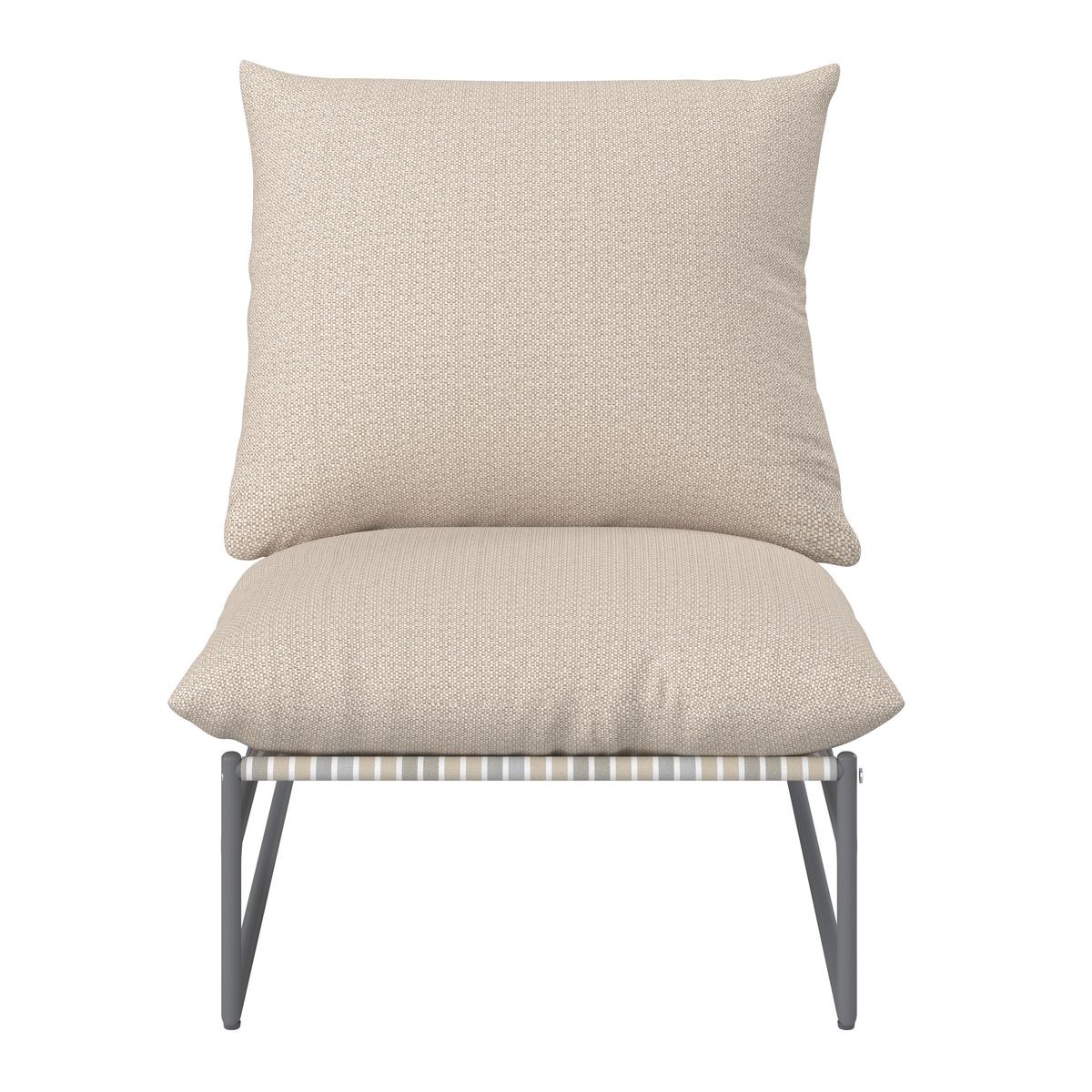 Loungegarnitur Lino creme Textil, Metall inkl. Abdeckung - Dunkelgrau/Multicolor, Modern, Glas/Textil - Bessagi Garden
