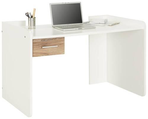 Pisalna Miza Young, Bela, Nastavljiva Višina - barve hrasta/bela, Konvencionalno, umetna masa/leseni material (125/77/70cm) - Mömax