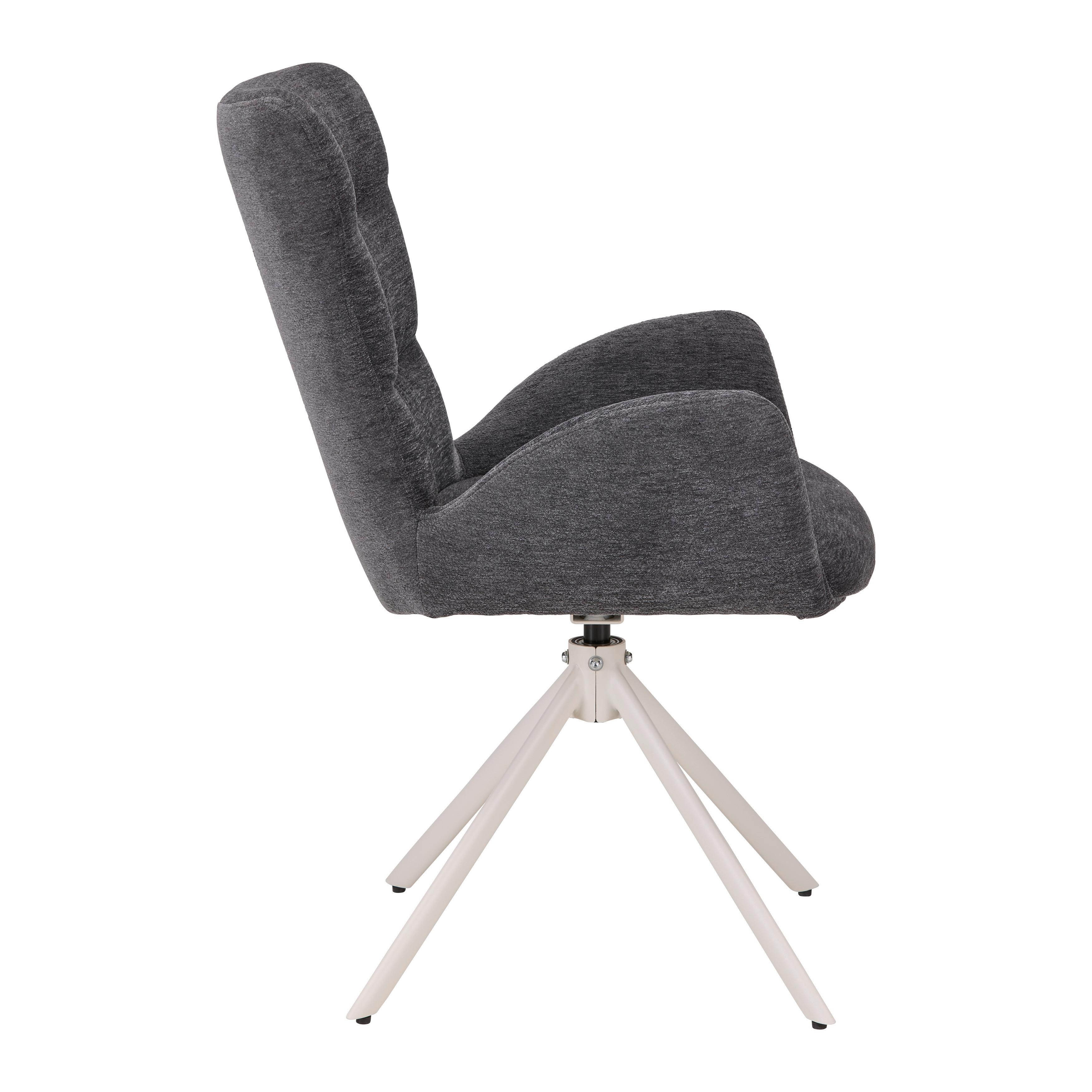 STOL MED ARMSTÖD STELLA - beige/grå, Design, metall/textil (58/91/65cm) - Mömax