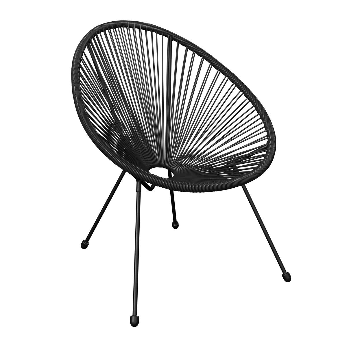 Garten-Relaxsessel Uno 1 Schwarz - Schwarz, Basics, Kunststoff/Metall (71/77/83,5cm)