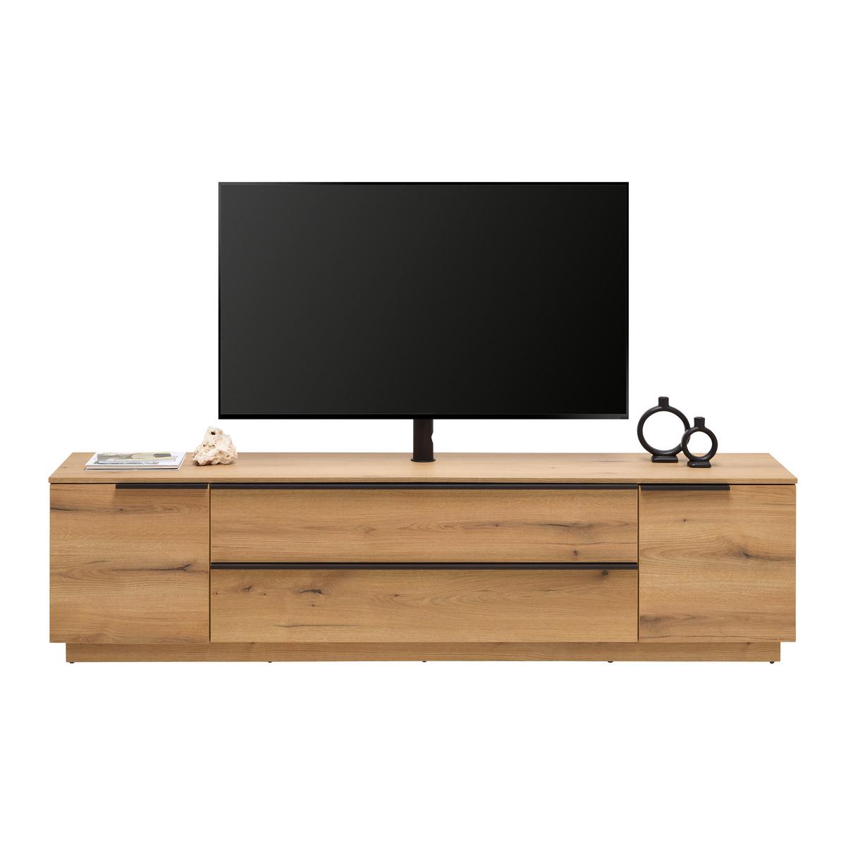 TV-Element Neo Eichefarben ca. 210x53x40cm - Eichefarben/Schwarz, MODERN, Holzwerkstoff/Kunststoff (210/53/40cm) - Mömax