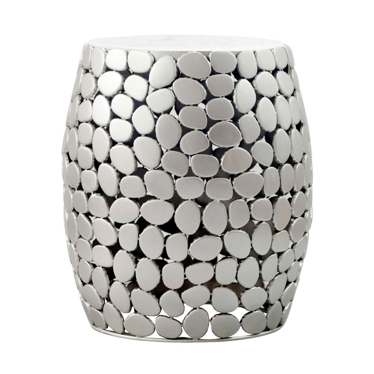 BEISTELLTISCH WL7.359 - Silberfarben, Design, Stein/Metall (40/46/40cm) - Livetastic