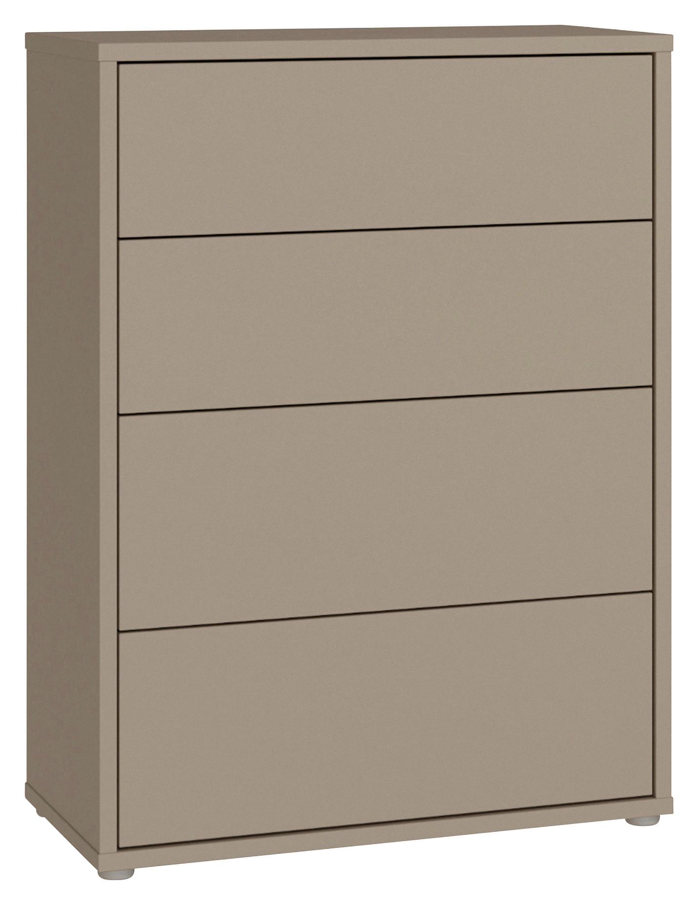 Komoda Alice, Rjavosiva - srebrne barve/rjavosiva, Trend, umetna masa/leseni material (75/99/35cm) - Carryhome