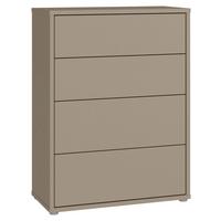 Komoda Alice, Rjavosiva - srebrne barve/rjavosiva, Trend, umetna masa/leseni material (75/99/35cm) - Carryhome