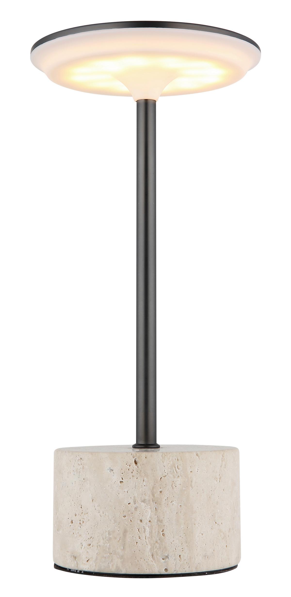 Stolna Punjiva Svjetiljka Laurena - bijela/siva, Design, kamen/metal (12/27.6cm) - Globo