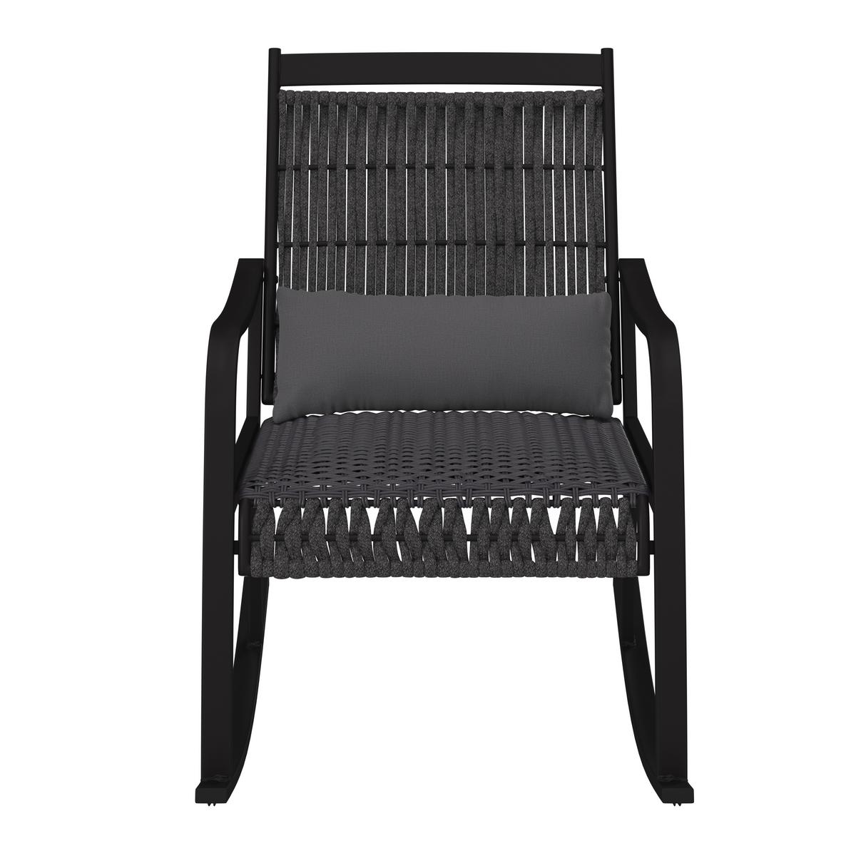 Balkonset Mathilda Dunkelgr. Metall/Outdoorstoff +Abdeckung - Dunkelgrau/Schwarz, MODERN, Kunststoff/Textil - Bessagi Garden