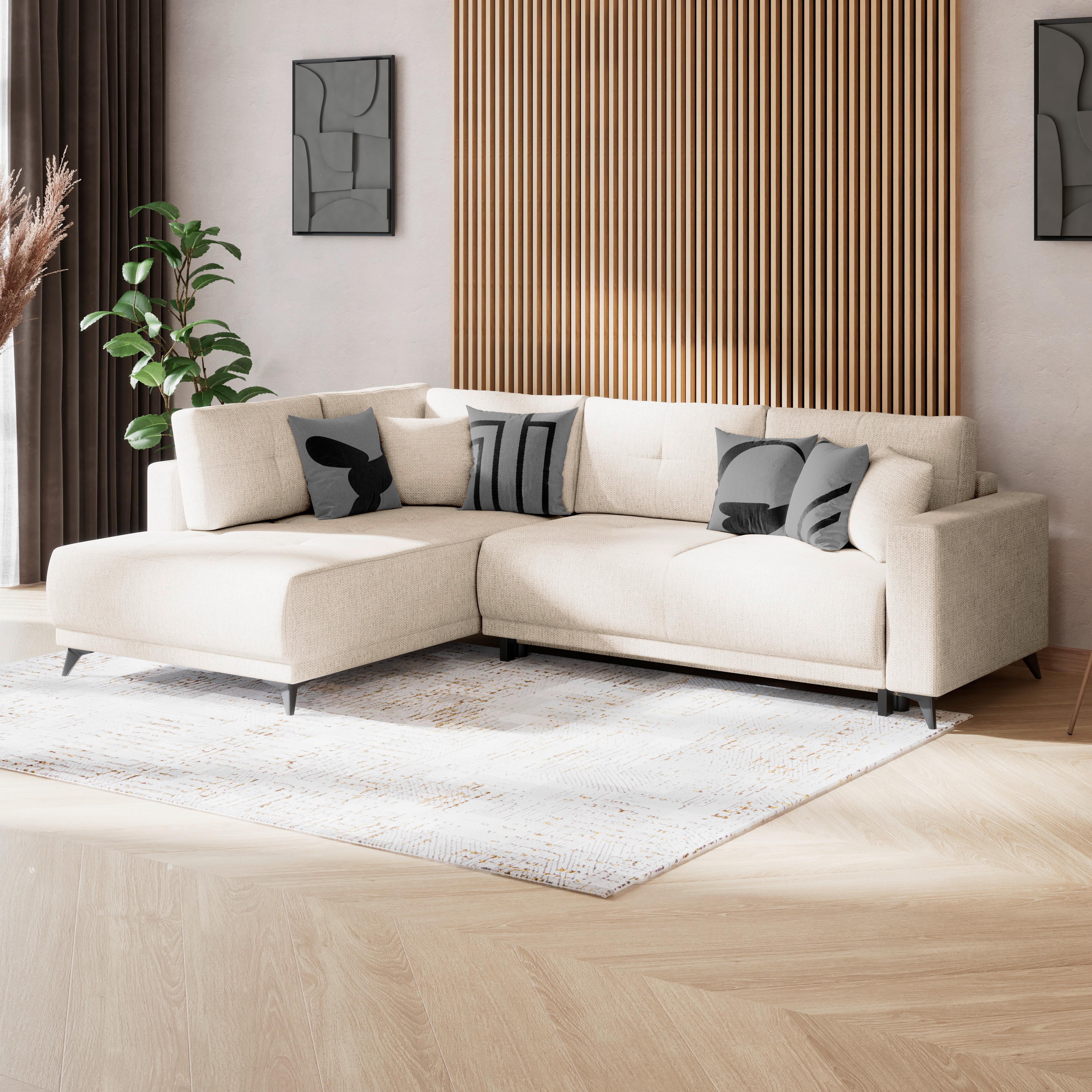 Kutna Garnitura Texas - bež/crna, Konvencionalno, drvo (203/259cm)