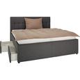 Polsterbett Grau 160x200cm - Schwarz/Grau, KONVENTIONELL, Holz/Holzwerkstoff (160/200cm) - Premium Living