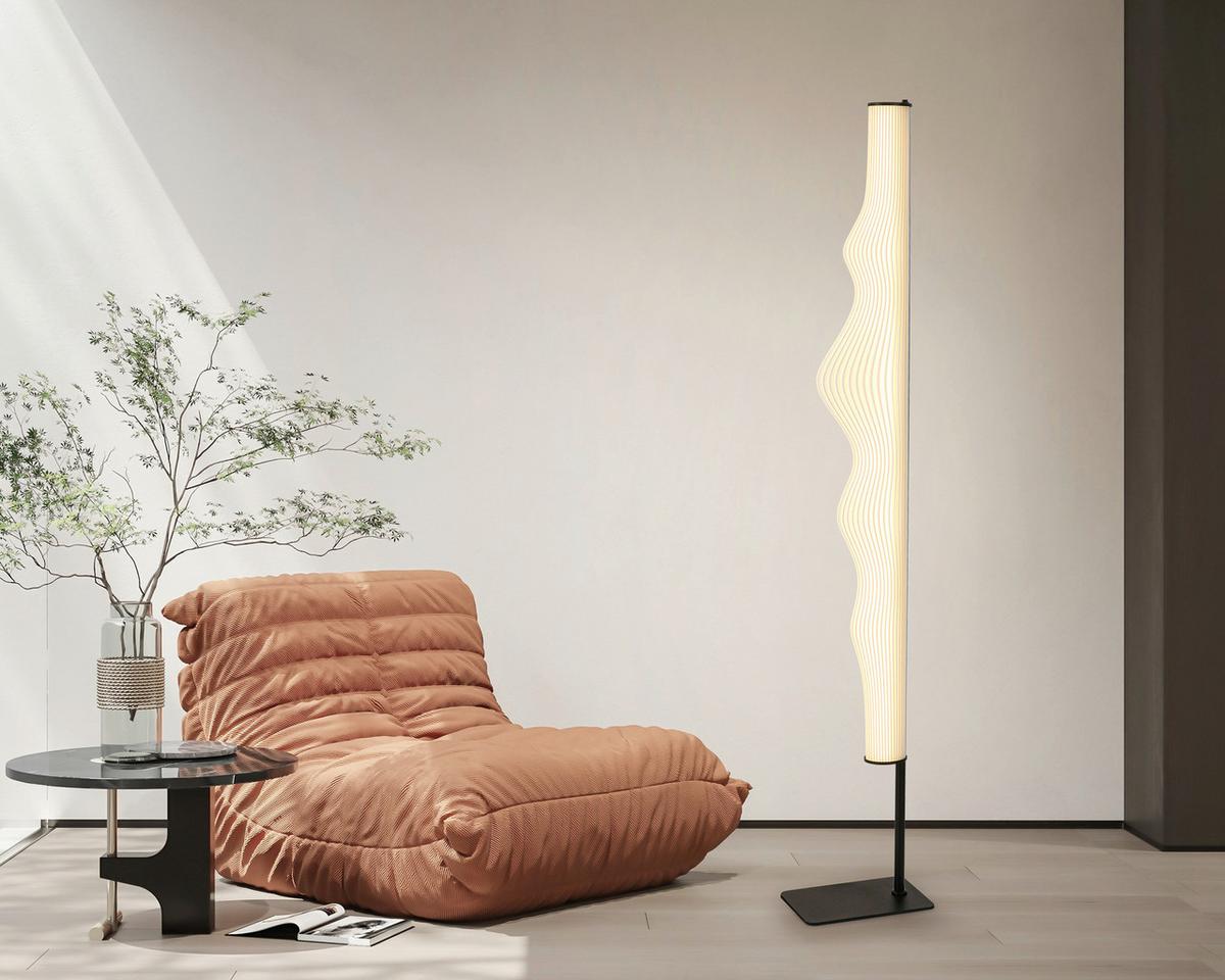 LED-Stehleuchte Laseri Schwarz/Weiß max. 24 Watt - Weiss/Schwarz, Konventionell, Kunststoff/Metall (26/19/148cm) - Mömax