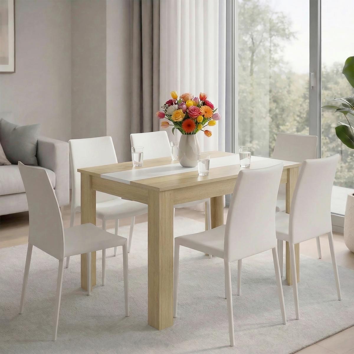 Esstisch Vcm Esstisch "disalo" 140x80 - Honigeiche/Weiss, Modern, Holzwerkstoff (140/80/75cm) - MID.YOU