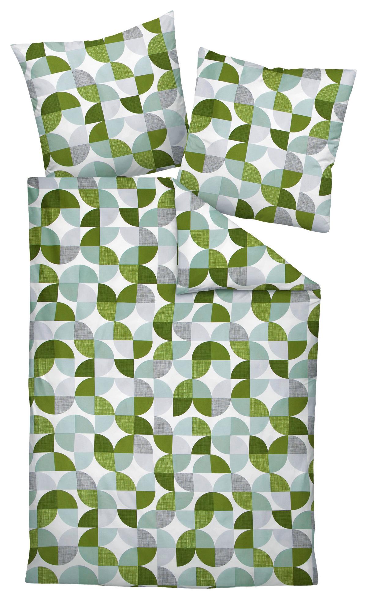 POŚCIEL PALERMO - zielony/szary, Design, tkanina (135/200cm) - Janine