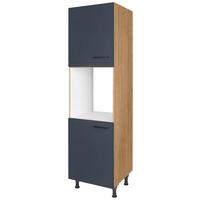Geräteumbauschrank Easytouch Blau - Blau/Eichefarben, MODERN, Holzwerkstoff/Metall (60/216,6/58cm) - Nobilia