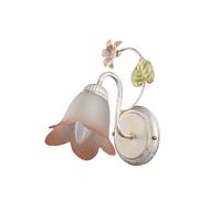 Wandleuchte Botton d'oro Weiß/Pink max. 6 Watt - Weiß, ROMANTIK / LANDHAUS, Glas/Metall (25/15/30cm)