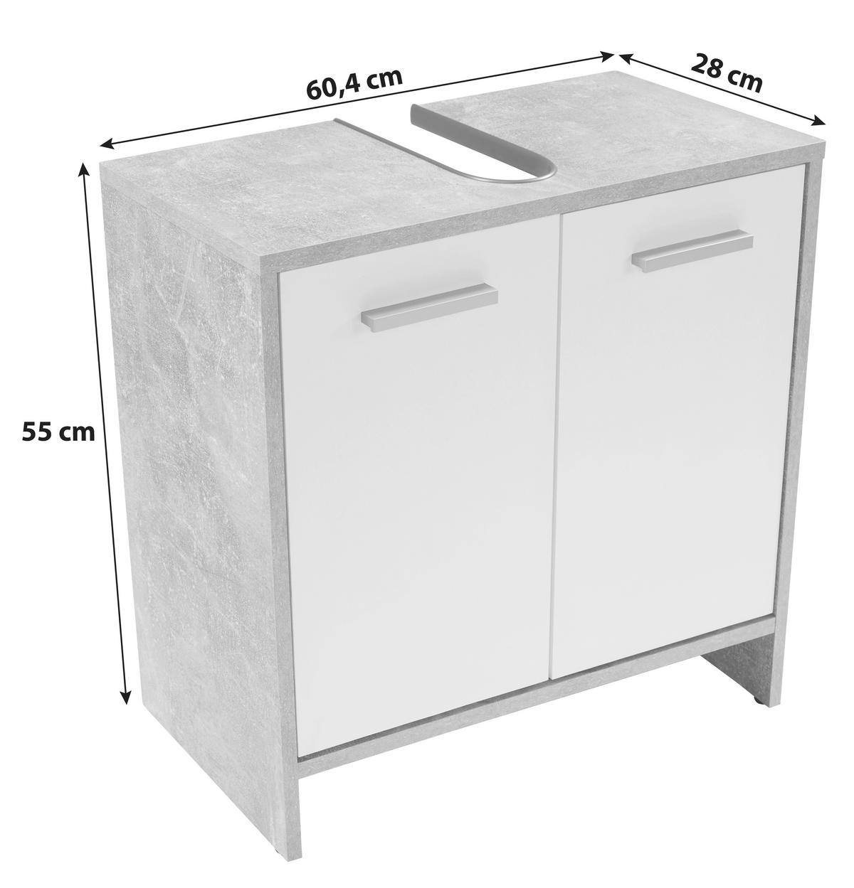 Bază pentru lavoar Attack - gri deschis/alb, Modern, material pe bază de lemn (60,4/55/28cm)