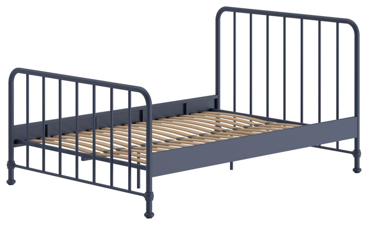 Kinderbett BRONXX Blau ca.140x200cm aus Metall - Blau, ROMANTIK / LANDHAUS, Holz/Metall (140/200cm) - Vipack