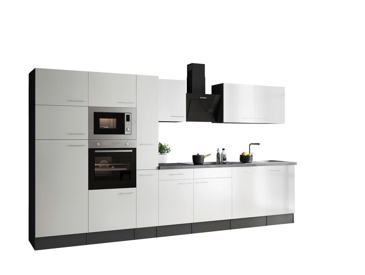 Kuhinjski Blok Z Aparati Oliver, 370cm - srebrne barve/siva, Design, kovina/leseni material (370cm) - Respekta