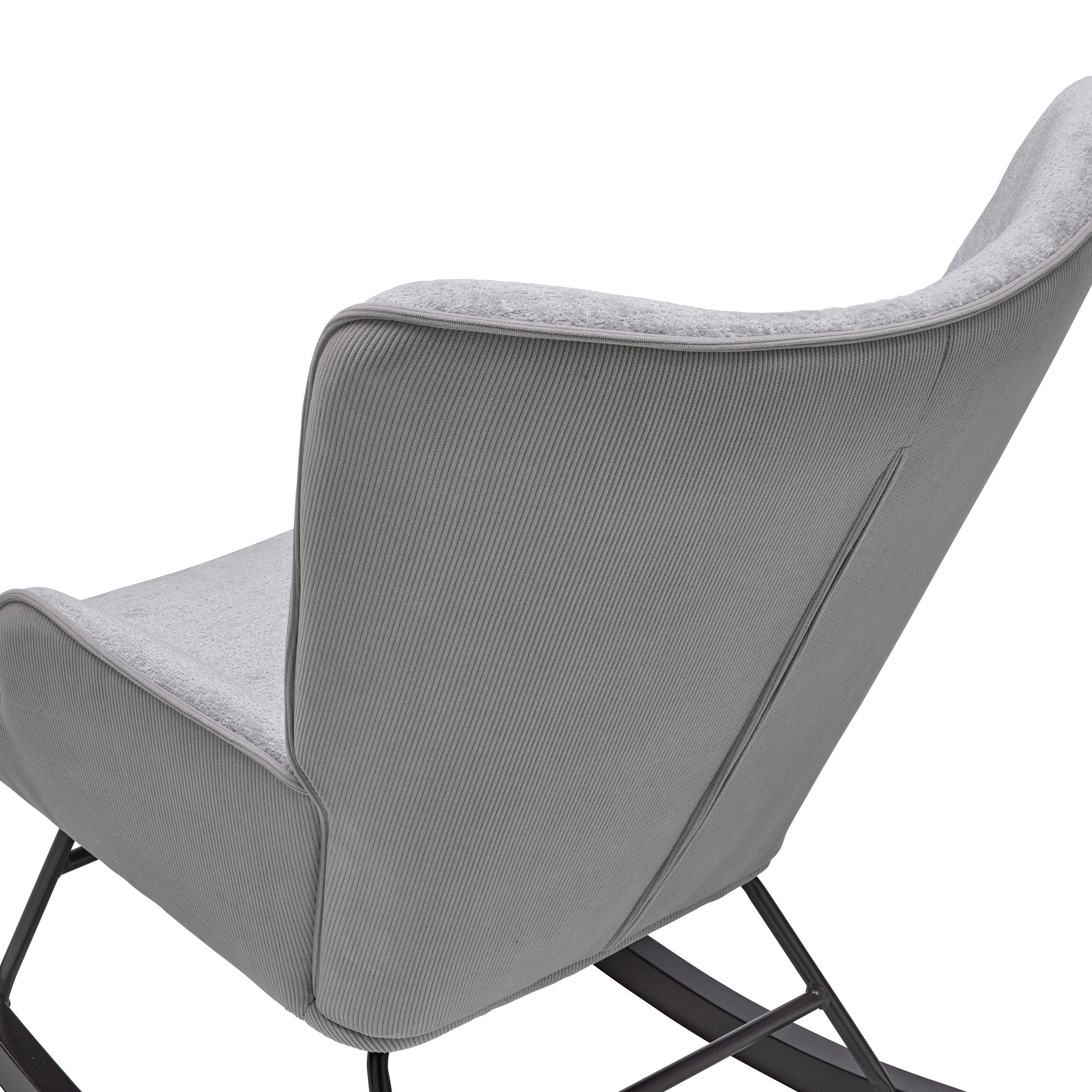 GUNGFÅTÖLJ ROCK - grå/svart, Modern, metall/trä (66/90/77cm) - Mömax