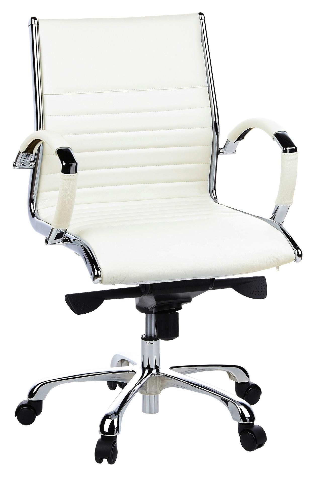 Drehstuhl Parma 10 Creme/Chromfarben - Chromfarben/Creme, MODERN, Leder/Kunststoff (60/111/50cm) - MID.YOU