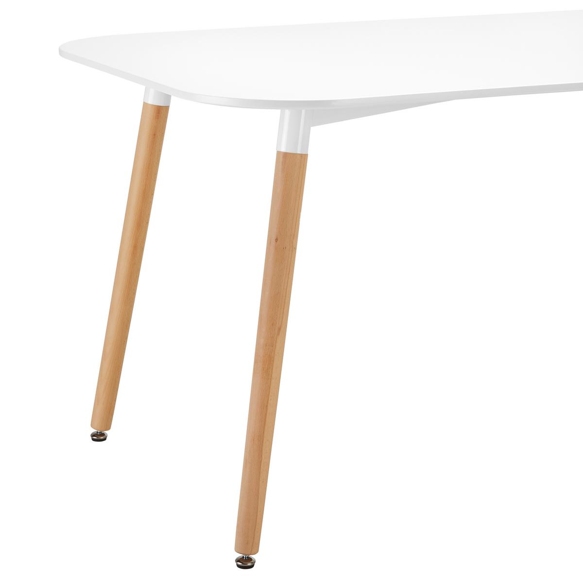 Esstisch Anuk Weiß MDF ca. 160x90 cm - Buchefarben/Weiß, MODERN, Holz/Holzwerkstoff (160/90/75cm) - Bessagi Home