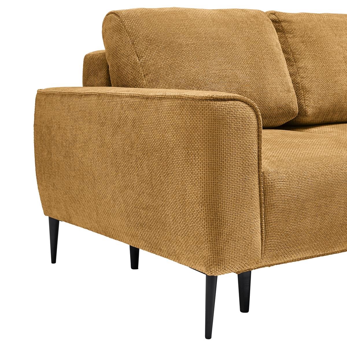 Ecksofa Custom Bernsteinfarben - Bernsteinfarben/Schwarz, MODERN, Textil/Metall (255/164cm) - Mömax
