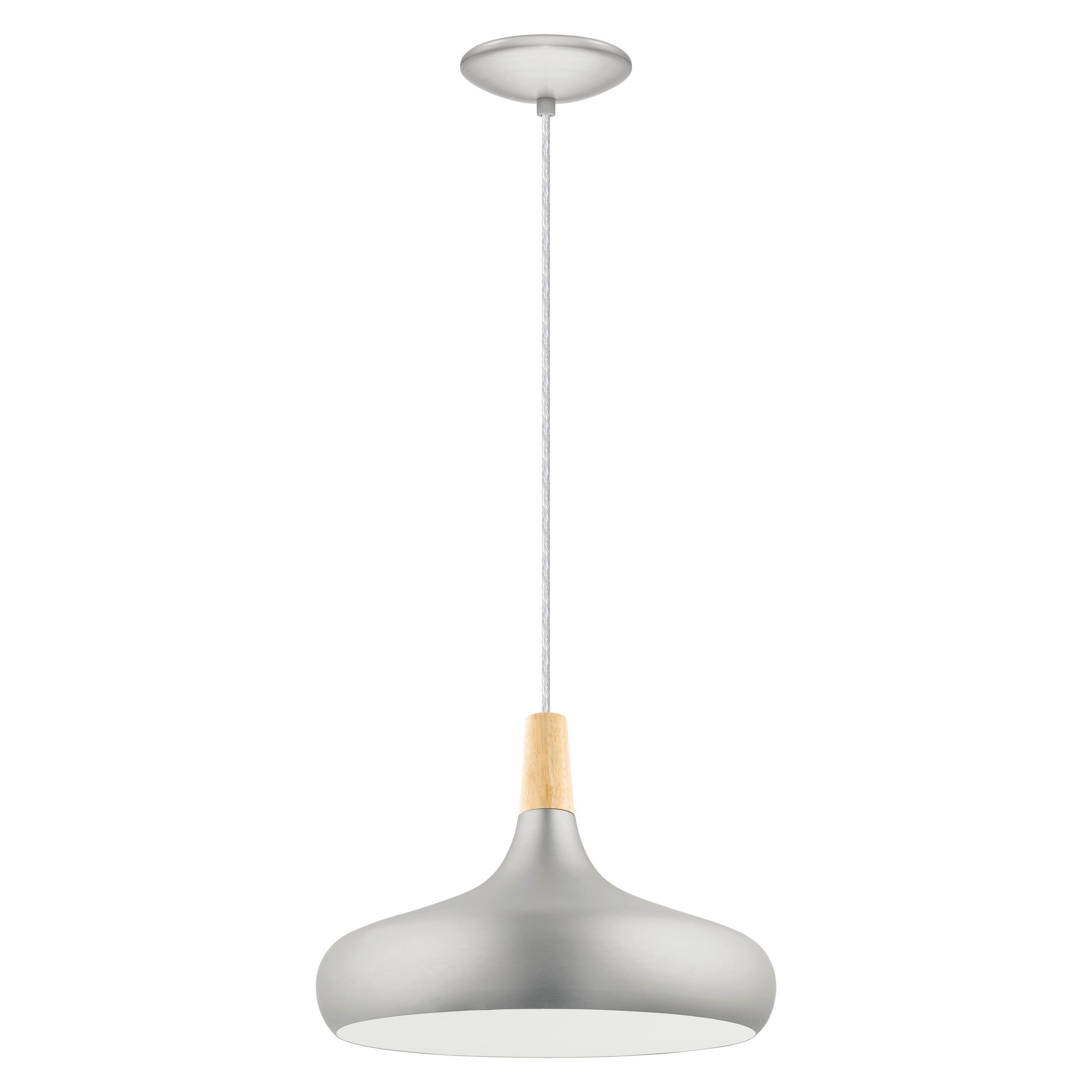Hängeleuchte 96986* Sabinar X3348118202 - Silberfarben/Braun, Design, Holz/Metall (40/110cm) - Eglo