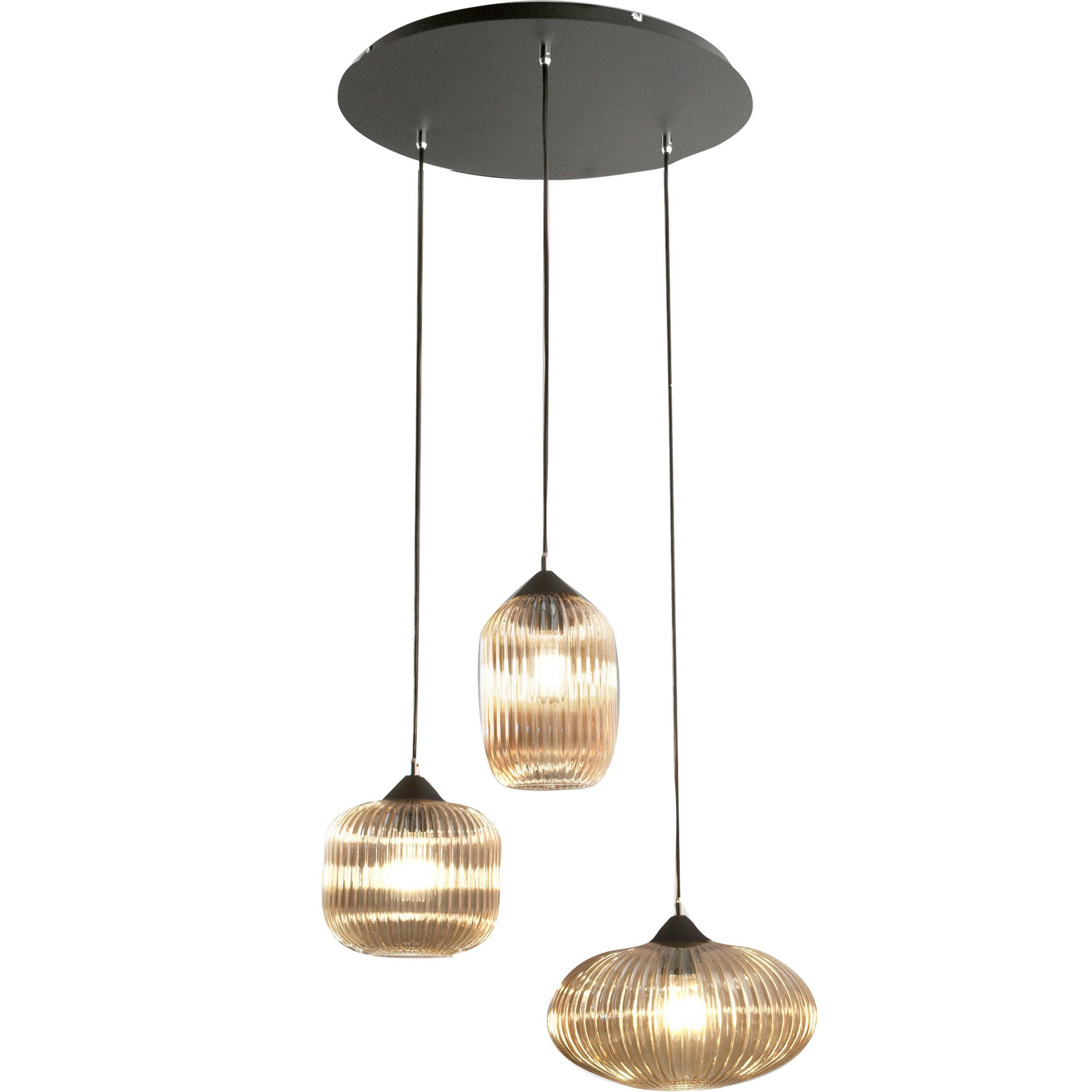 Pendelleuchte Nordal max. 40 Watt - Schwarz, Design, Glas/Metall (50/50/200cm) - Fabas Luce
