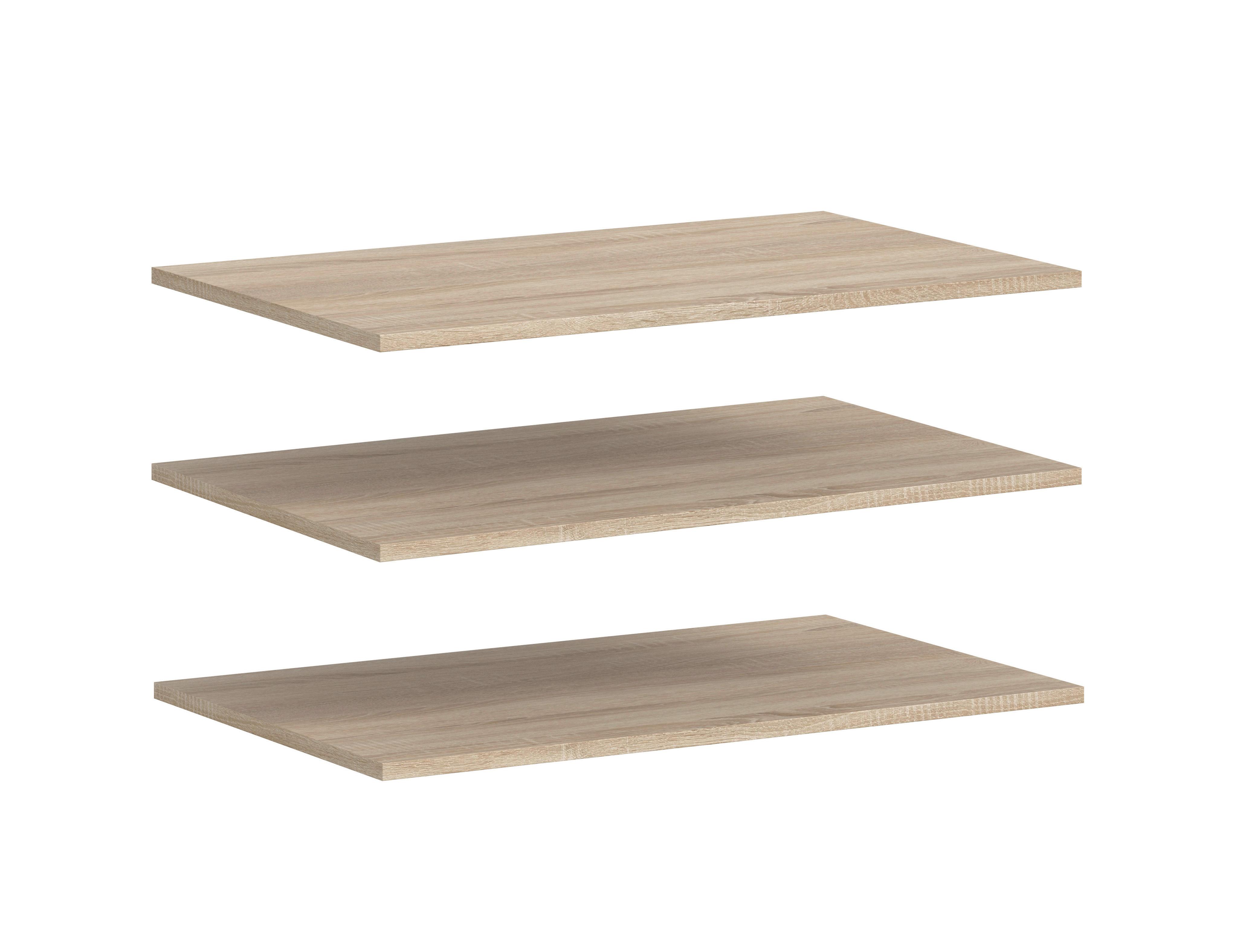 Einlegebodenset Kopenhagen 3-tlg. Sonoma Eiche - Sonoma Eiche, MODERN, Holzwerkstoff (77/2/33cm) - Livetastic