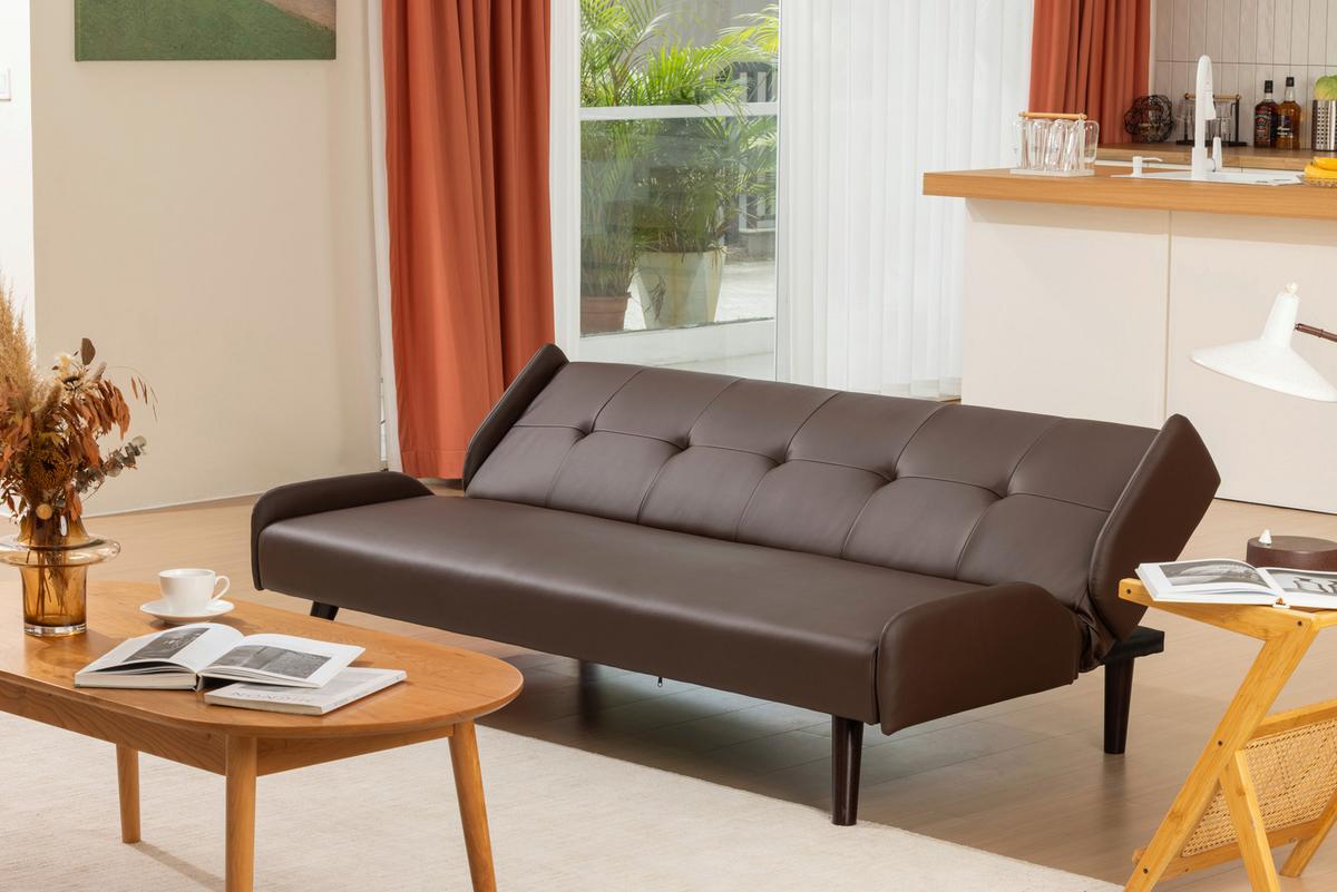 Zofa S Posteljno Funkcijo Rotterdam, Rjava - temno rjava/rjava, Basics, tekstil/les (185/77/91cm) - P & B