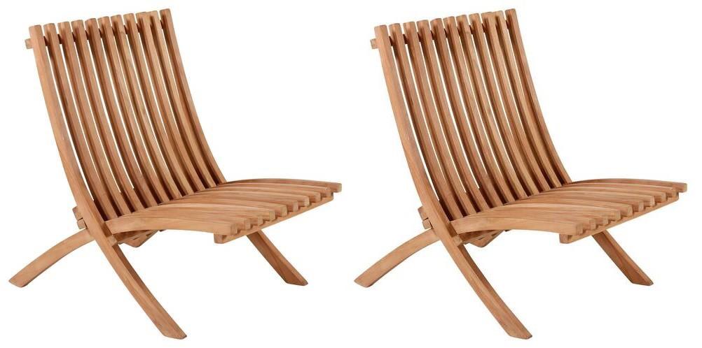Loungesessel-2er Set Kenya ca. 73x58x63 cm Teakholz - Teakfarben, KONVENTIONELL, Holz (73/85/63cm) - Gardenson