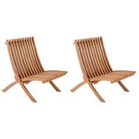Loungesessel-2er Set Kenya ca. 73x58x63 cm Teakholz - Teakfarben, KONVENTIONELL, Holz (73/85/63cm) - Gardenson