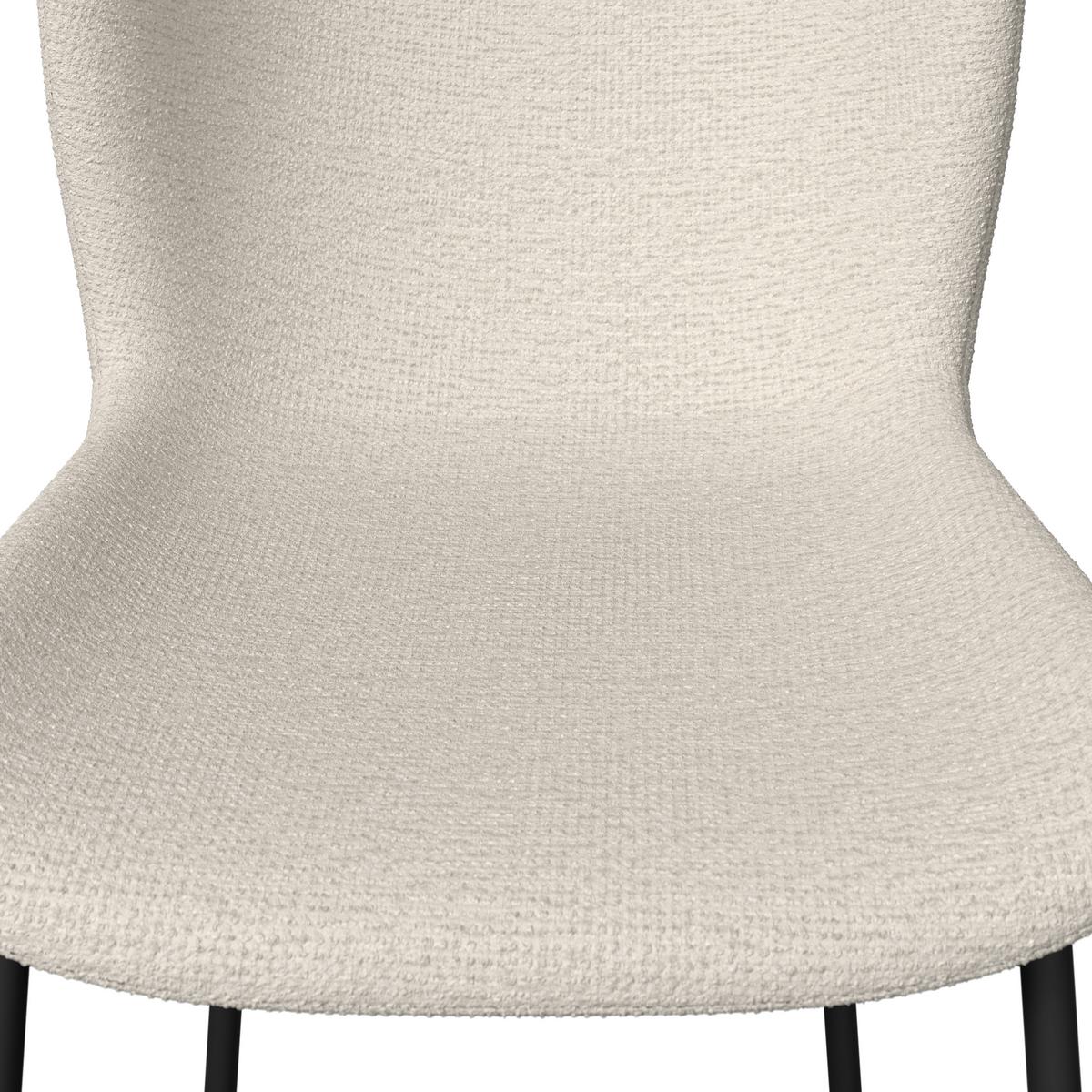 Stuhl Noemie Creme Chenille Gepolstert - Creme/Schwarz, MODERN, Holz/Textil (49/81/54cm) - Bessagi Home