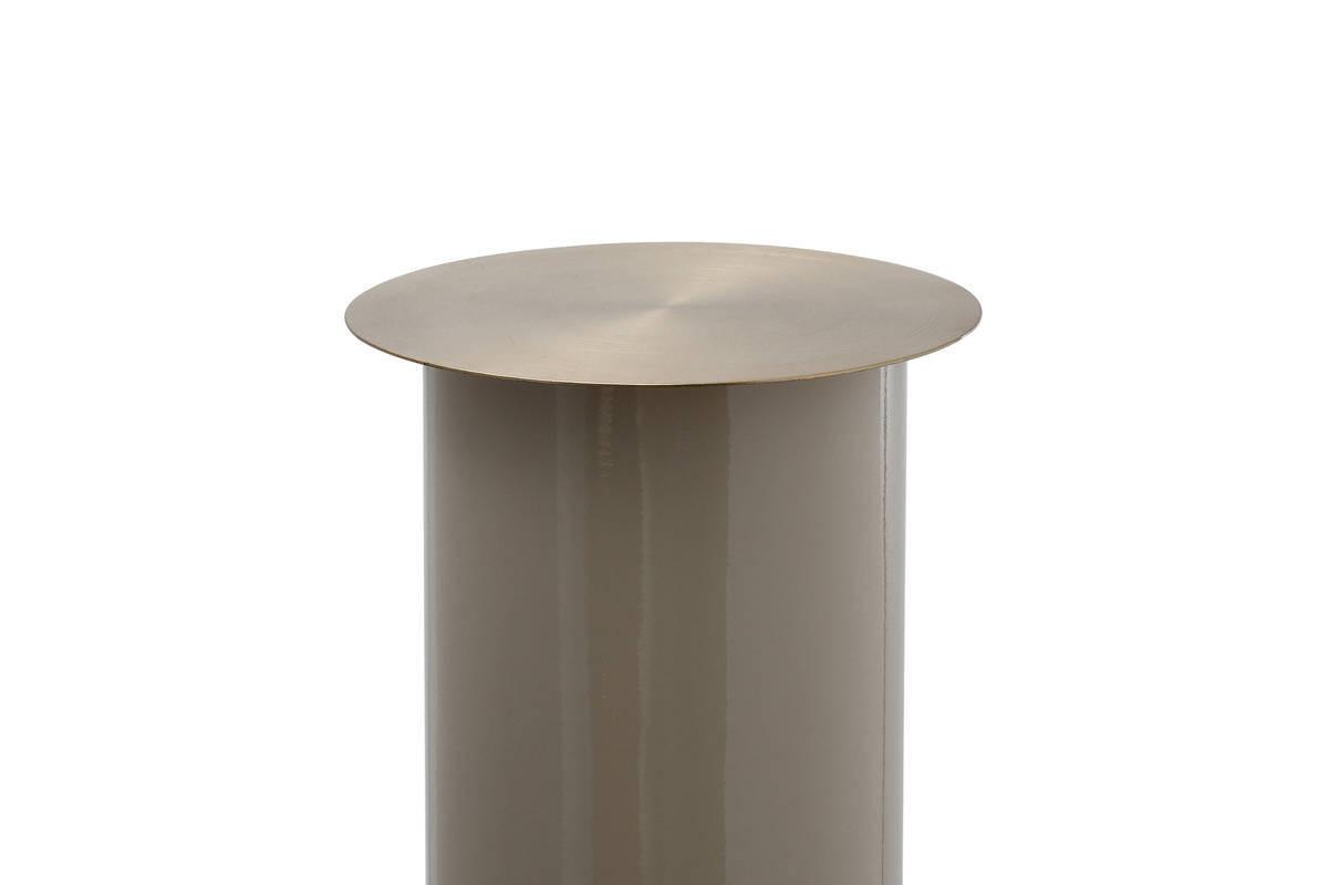 KERZENSTÄNDER BODENKERZENSTÄND. ART DECO 195 - Taupe/Goldfarben, Trend, Metall (20/70/20cm) - Kayoom