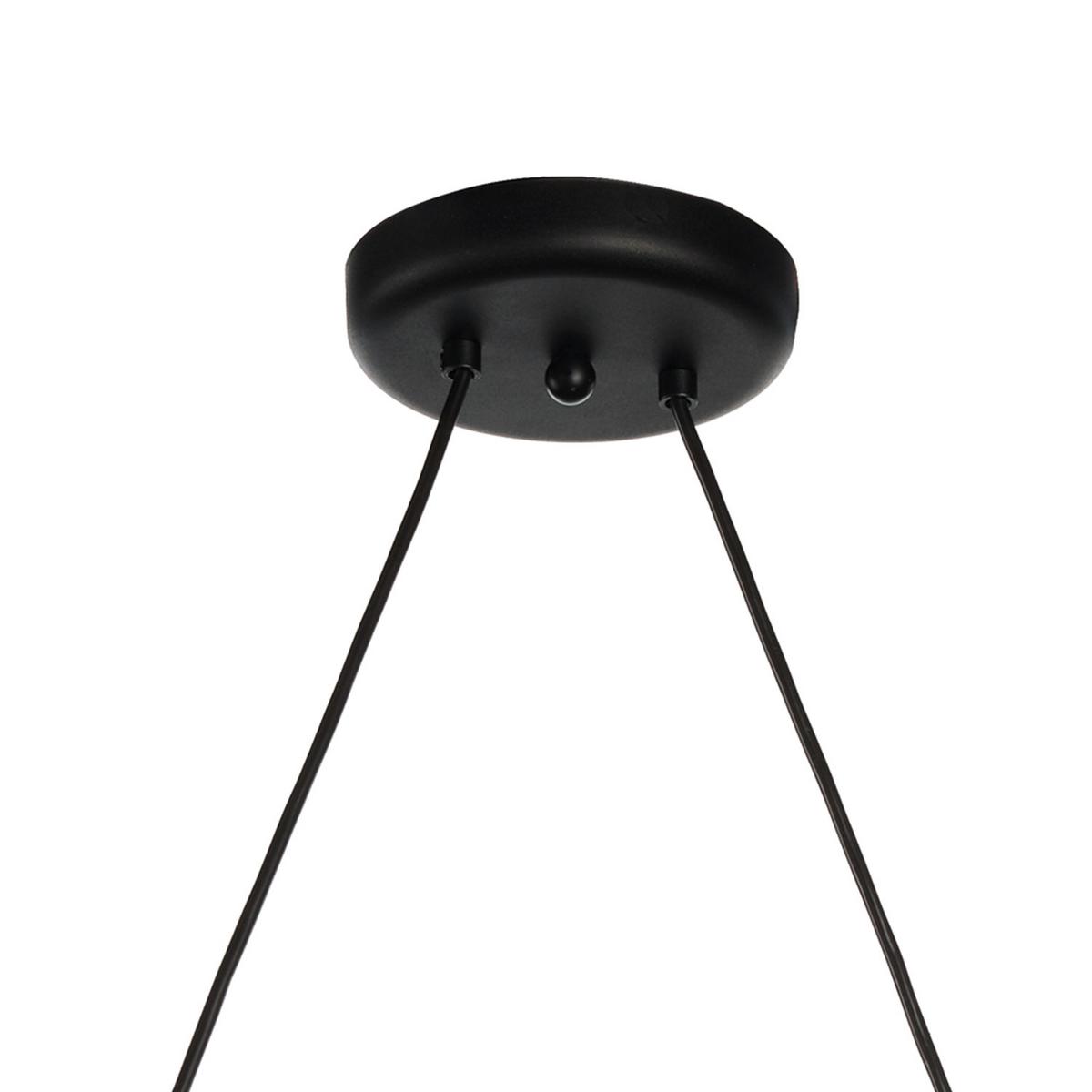 Hängeleuchte Baldo Schwarz/Braun max. 22 Watt - Hellbraun/Schwarz, Basics, Holz/Metall (60/24/90cm)