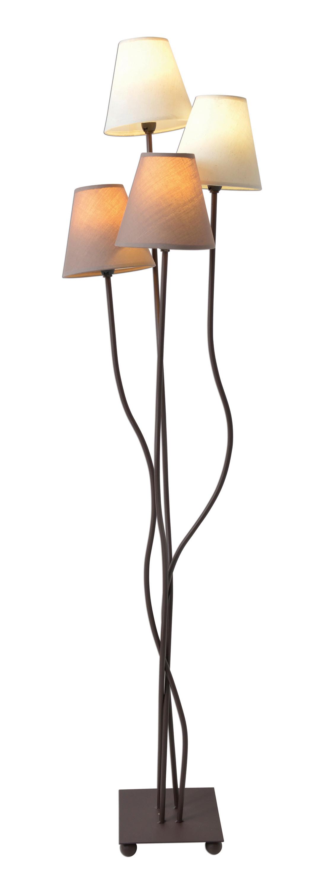 Stehleuchte Braun max. 40 Watt - Beige/Braun, LIFESTYLE, Textil/Metall (43/34/138cm) - Näve