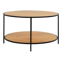 Couchtisch Vita Eichefarben ca. 80x80x45 cm - Eichefarben/Schwarz, Design, Holzwerkstoff/Metall (80/80/45cm) - MID.YOU