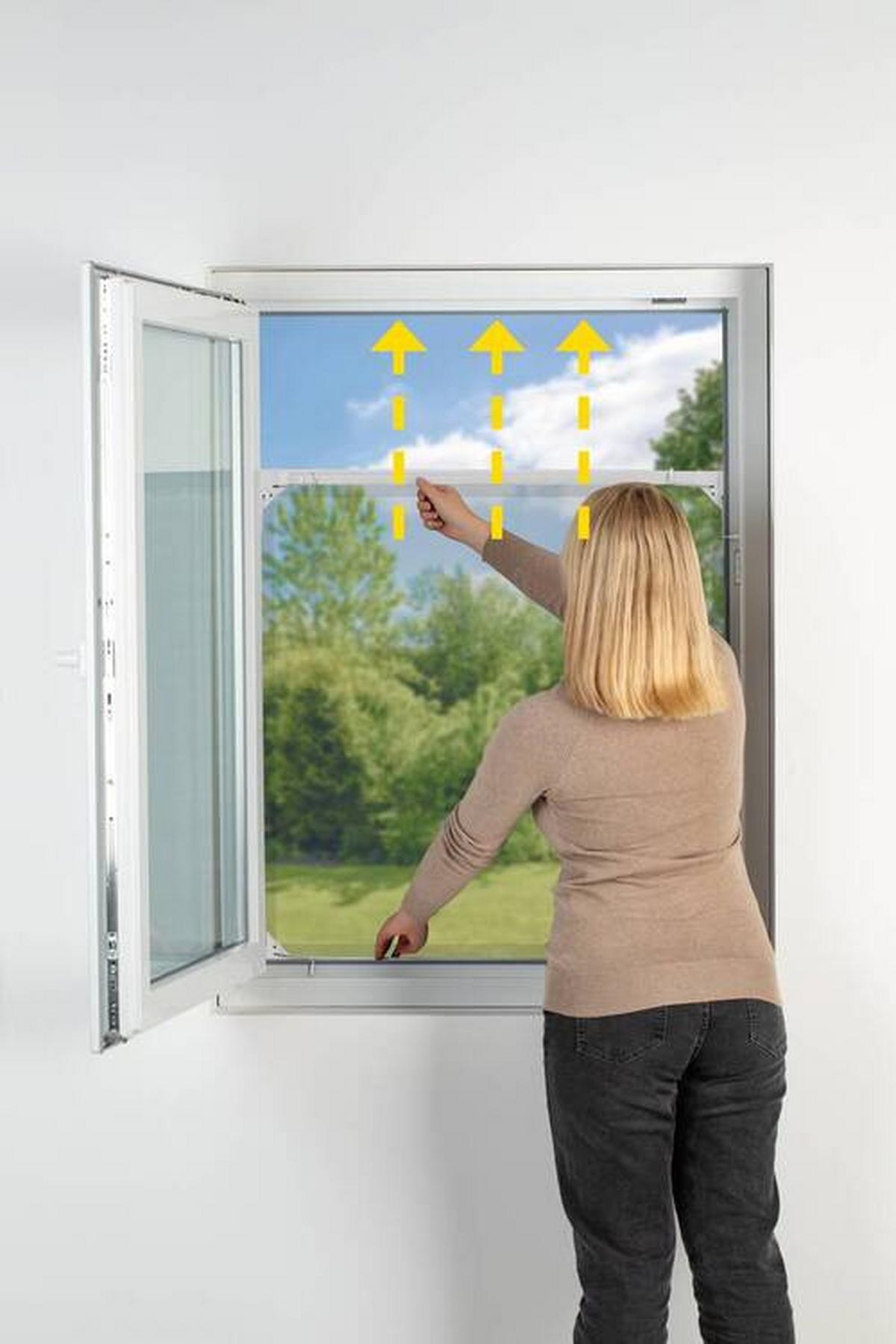 Insektenschutzgitter Teleskop Weiß ca. 140x120cm - Weiß, Kunststoff/Textil (140/120cm) - Mömax