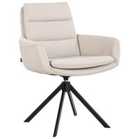 KRZESŁO Z PODŁOKIETNIKAMI EVEREST -EXKLUSIV- - czarny/taupe, Design, skóra/metal (62,5/86,5/66,5cm) - Dieter Knoll