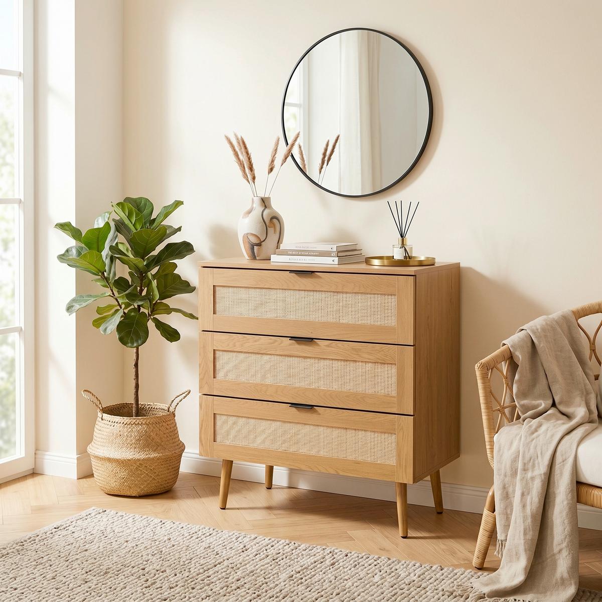 Kommode Boheo Eichefarben - Eichefarben/Schwarz, MODERN, Holzwerkstoff (80/90/40cm) - MID.YOU