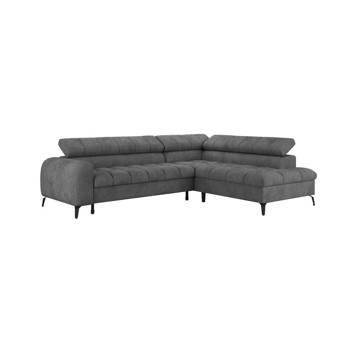 Kutna Garnitura Volf - crna/antracit, Trend, tekstil/metal (261/203cm)
