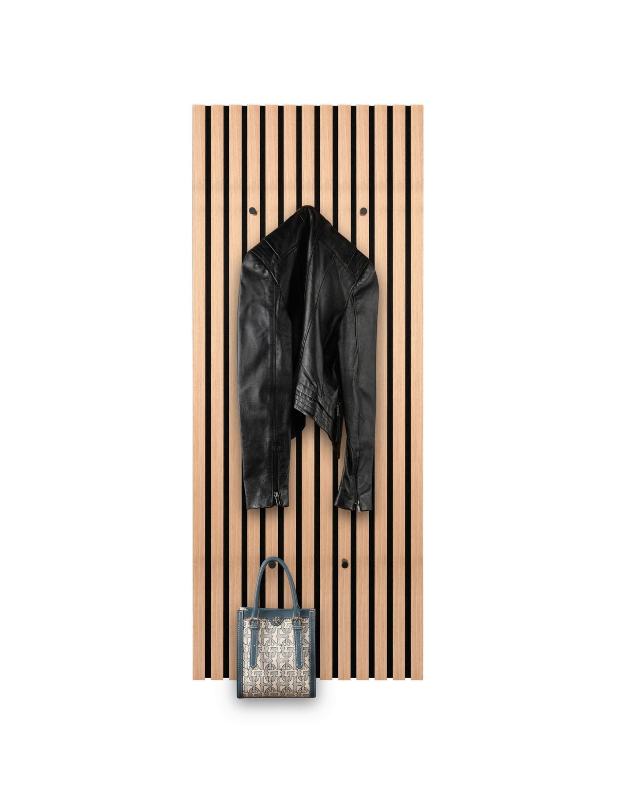 PANEL DO PRZEDPOKOJU GABI - czarny/dąb artisan, Modern, materiał drewnopochodny/tkanina (50/125/7cm) - Xora