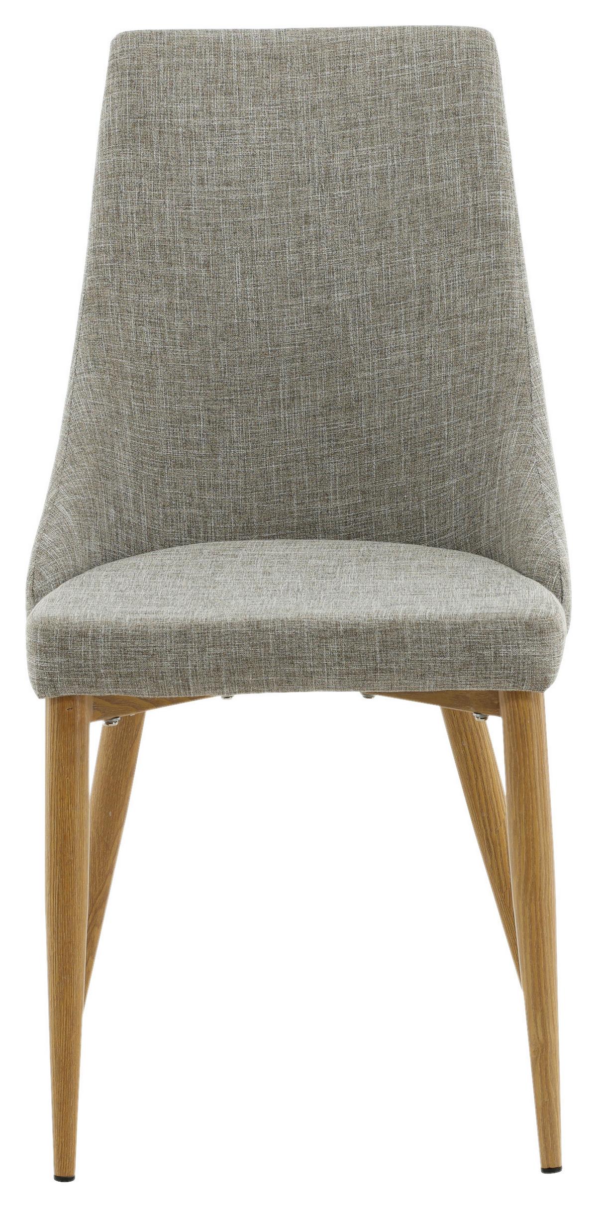 STUHL-SET LEONE - Beige/Hellgrau, Design, Textil/Metall (46.5/91/63cm) - Livetastic