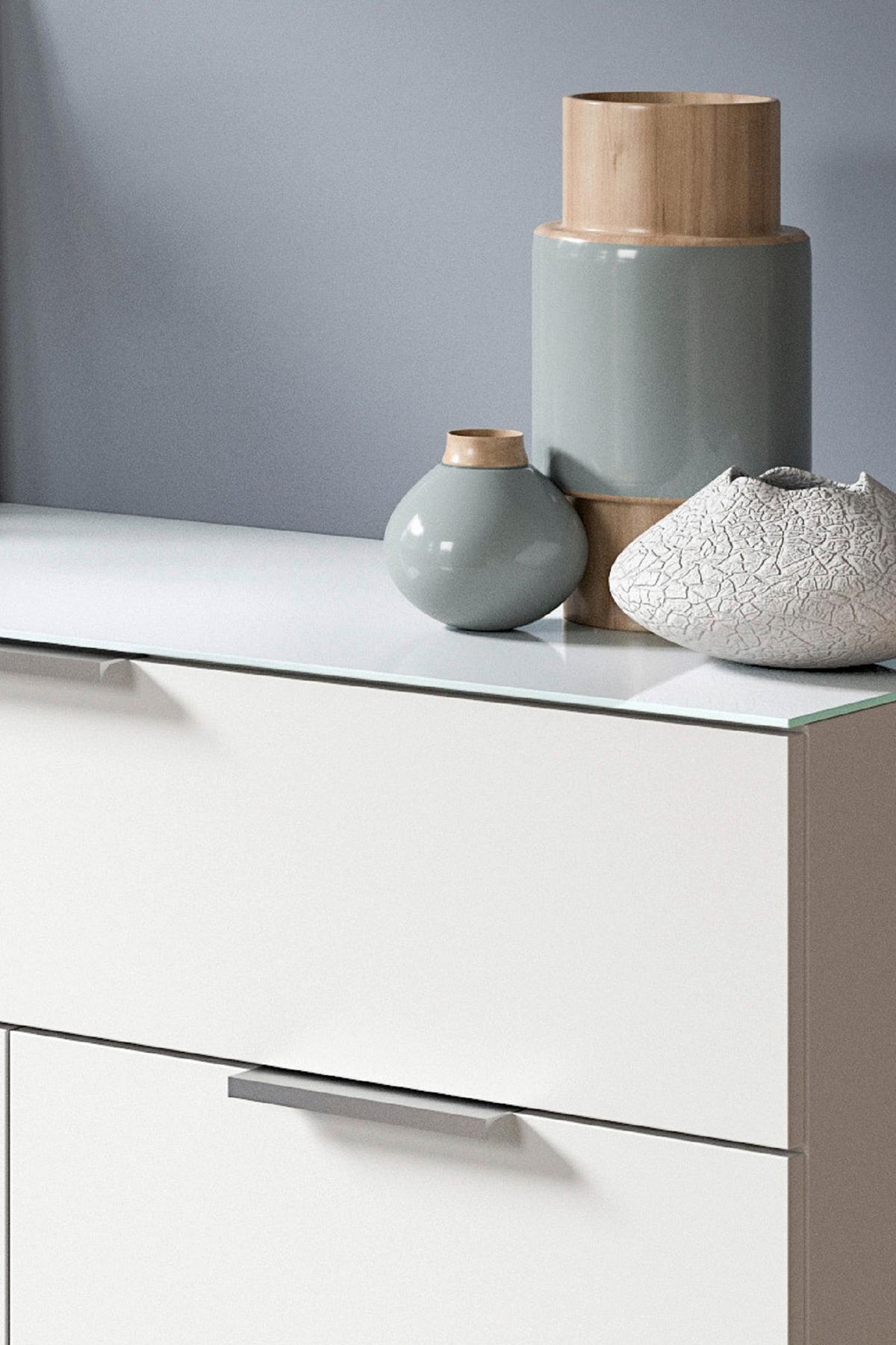 Komoda Ray, Bela - srebrne barve/črna, Design, kovina/umetna masa (135/86/40cm) - Livetastic
