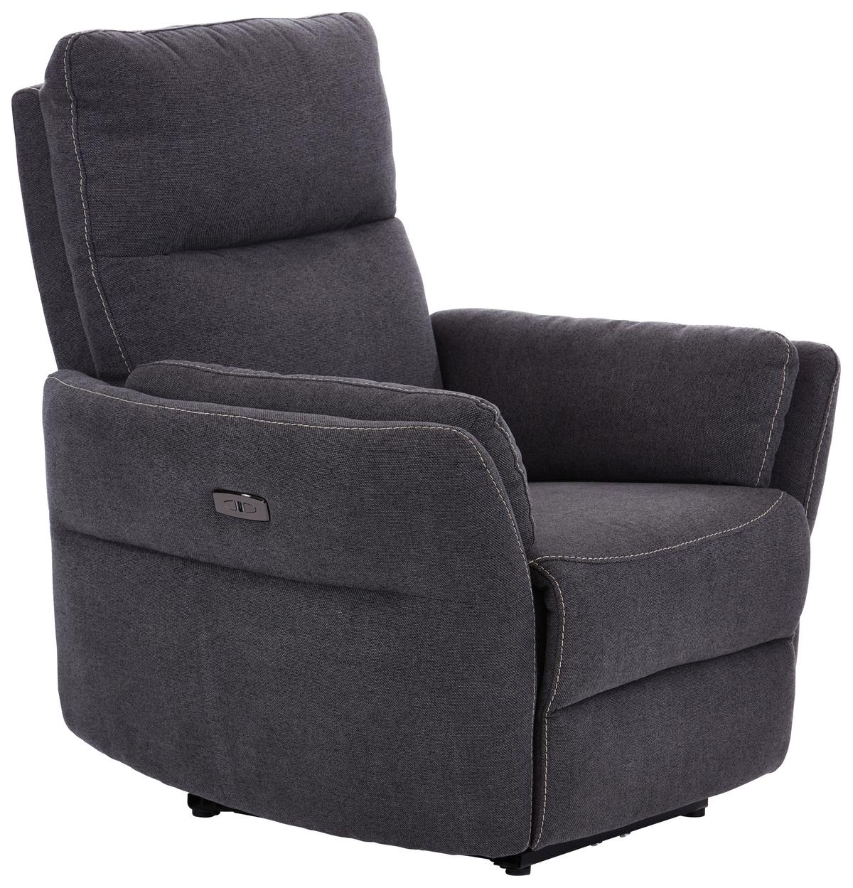 Fotelja S Relaks Mehanizmom Redon - tamno siva, Design, metal/tekstil (91/102-81/90-158cm) - Luca Bessoni